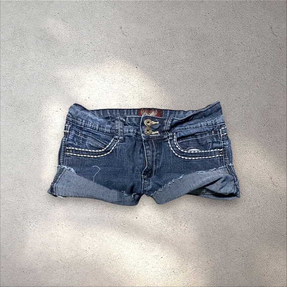 Angels Low-Mid Micro Denim Shorts - Picture 2 of 3